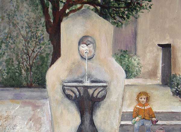 Beatriz Luna - Dialogando con el agua III. Acrílico s/tela. 40 x 50 cm. 2019