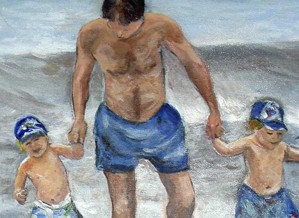 Beatriz Luna -  Mis tres hombres. Acrílico s/tela. 30 x 40 cm. 2013